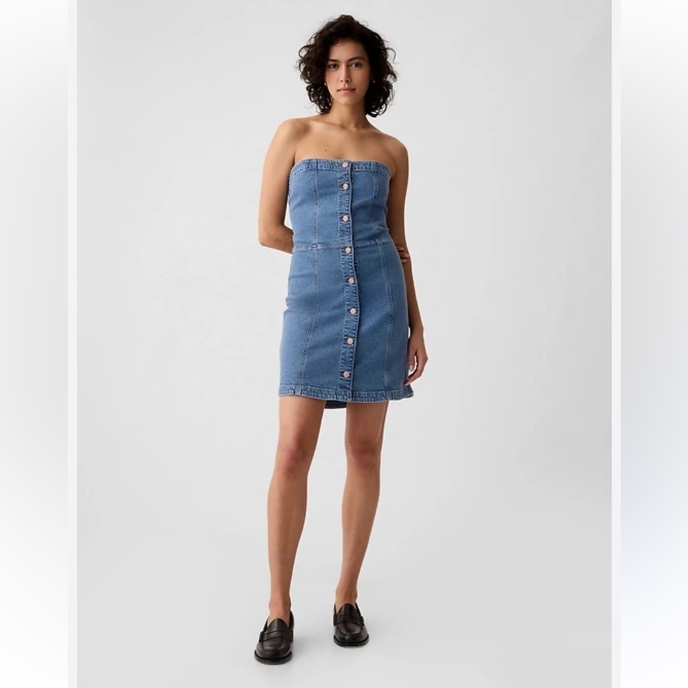 New Gap Sz Sm Strapless Denim Mini Dress